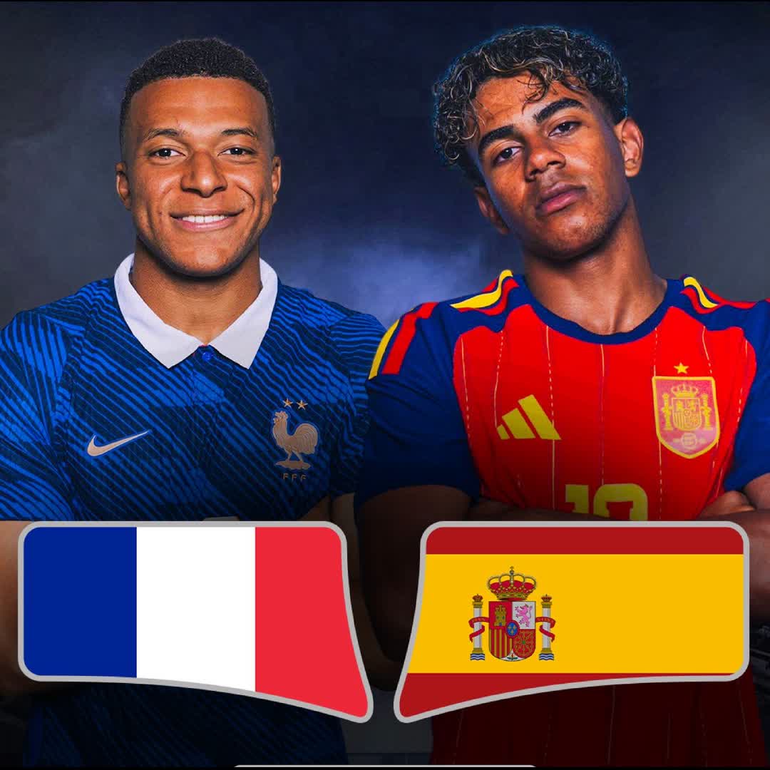 Post by John Kent: 🇫🇷⚔️🇪🇸 A clash of giants. Only one nation books a place in the final! 🔥 #buzzer #viral #fyp #sports #football...