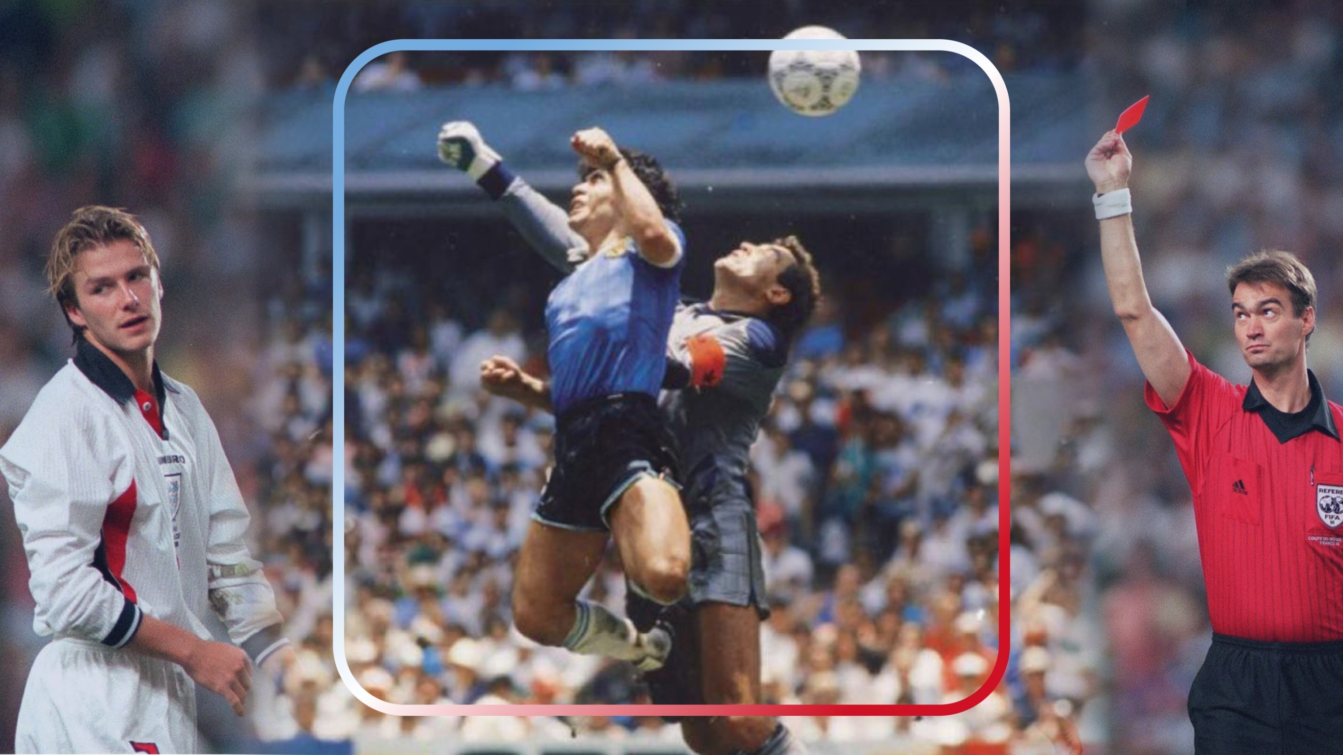 The World Cup creates fresh grudges every four years. England and Argentina don't need the help. They've been at each other for over sixty years, and the fire hasn't dimmed one bit.

## The 2026 Semi-Final

Their latest meeting came in the 2026 World Cup semi-final in Atlanta, and it added yet another painful chapter to England's book.

Anthony Gordon put England ahead just after the hour mark, and for a while it looked like England had one foot in the final. Then Argentina did what Argentina always seems to do to England. Enzo Fernández equalised late, and Lautaro Martínez finished it off in stoppage time. Final score 2-1. Argentina through to the final again. England, once more, left wondering how it slipped away.

This fixture is never just ninety minutes of football, and everyone involved knows it.

Ask an England fan about this rivalry and Maradona's name comes up almost immediately. Ask an Argentine fan the same question, and they'll mention him too, for completely opposite reasons. One side remembers the cheating. The other remembers the genius.

## A Rivalry Born in 1966

The bad blood actually predates Mexico '86 by two decades. It goes back to the 1966 World Cup quarterfinal at Wembley, when Argentina's captain, Antonio Rattín, was sent off during a brutally physical match.

The referee that day was West German, and the language barrier made everything messier. Rattín refused to leave the pitch for several minutes. The whole thing left a sour taste on both sides, long before Maradona ever kicked a ball at a World Cup.

## Maradona and the Hand of God

Then came 1986. Over four minutes in that quarterfinal, Maradona produced two moments that couldn't have been further apart in spirit.

The first was the Hand of God, a blatant punch the referee somehow missed. England were furious, and football gained one of its most argued-over incidents ever.

The second was pure brilliance. Maradona picked the ball up in his own half, ran past English defenders like they weren't there, and finished off what's still called the greatest goal in World Cup history by many.

It's almost unfair that both moments happened in the same match. One is remembered for breaking the rules. The other for showing exactly what one player can do with a ball at his feet.

## The Beckham Red Card

The rivalry flared again in 1998, in the round of 16 in France. David Beckham, young and carrying a nation's hopes, was sent off for kicking out at Diego Simeone after Simeone had fouled him.

England lost on penalties, and Beckham became the most hated man in the country almost overnight. He's spoken since about how brutal that period was, describing abuse everywhere he went and saying the whole country turned on him. It took him years, and a Manchester United treble, to win people back.

## The Rivalry Continues

After 1998, meetings between the two got rarer. Club football took over the headlines. The fixture went quiet for a while, mostly because the draw stopped putting them together.

But whenever it does come back around, the old stories resurface immediately. Nobody starts by talking about formations or set pieces. They start with history.

That 2026 semi-final proved it again. New players, different managers, a different continent entirely. But the heat between these two nations never cools down. Some matches just decide who goes through. England versus Argentina always feels like it's carrying something heavier than that.

Where does this rivalry sit for you? Is there another international fixture that carries this much weight every single time the teams walk out?
