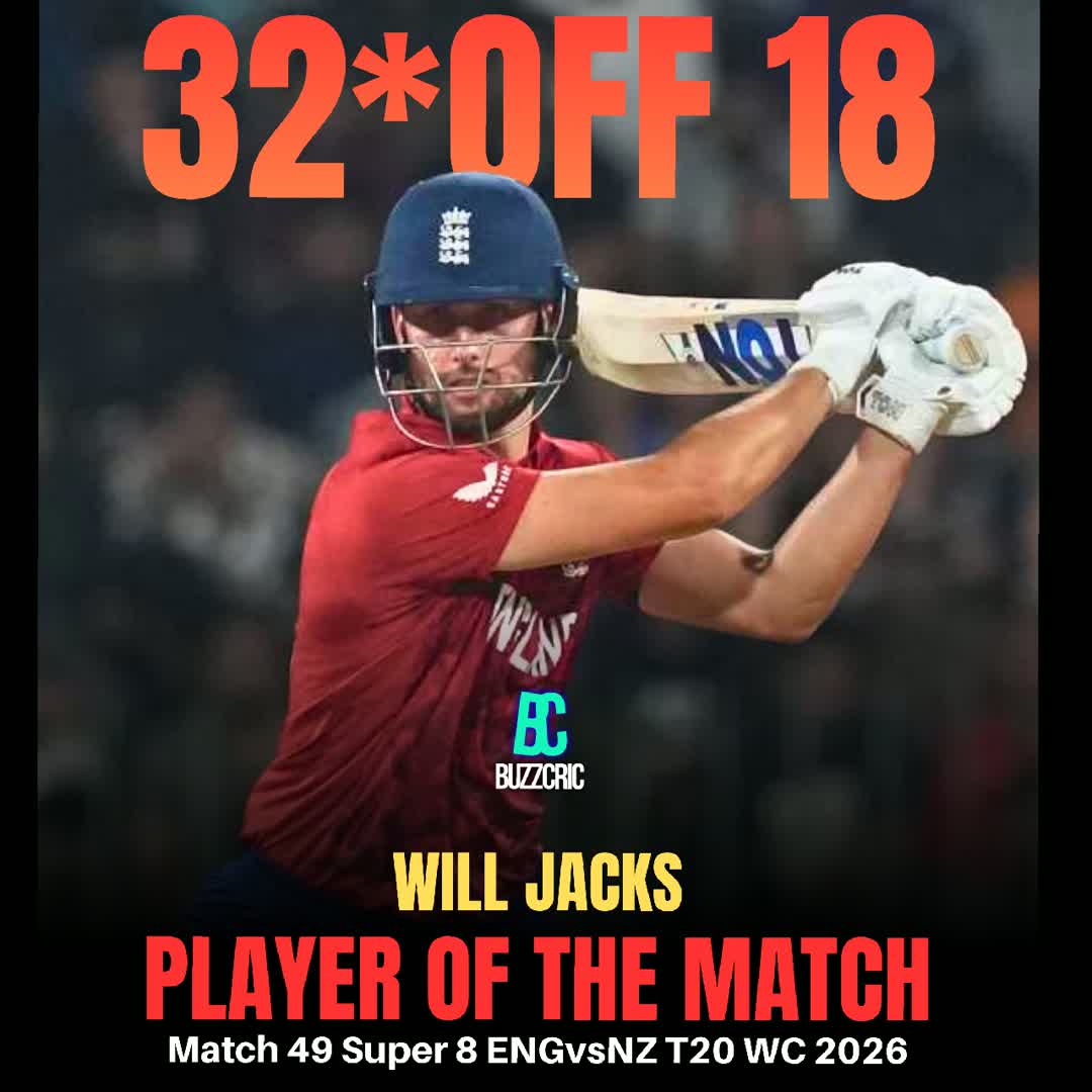 Post by Buzz Cric: A hero with bat and ball for England against New Zealand, Will Jacks wins the aramco POTM🏅 #buzzer #viral #fyp...