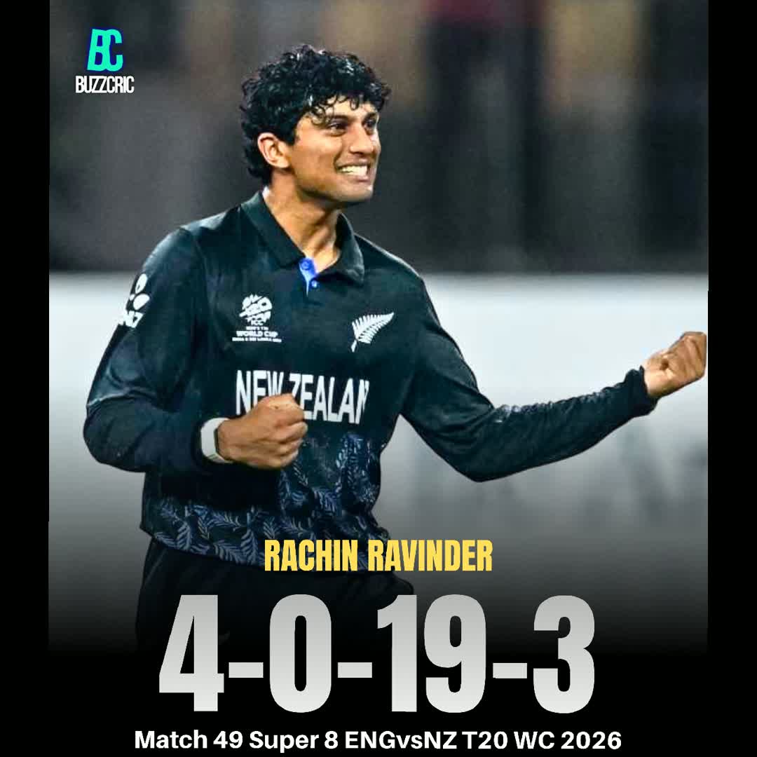 Post by Buzz Cric: Rachin Ravinder amazing bowling against NZ in T20 WC 2026 #fblifestyles #buzzer #viral #fyp #sports #Daily...