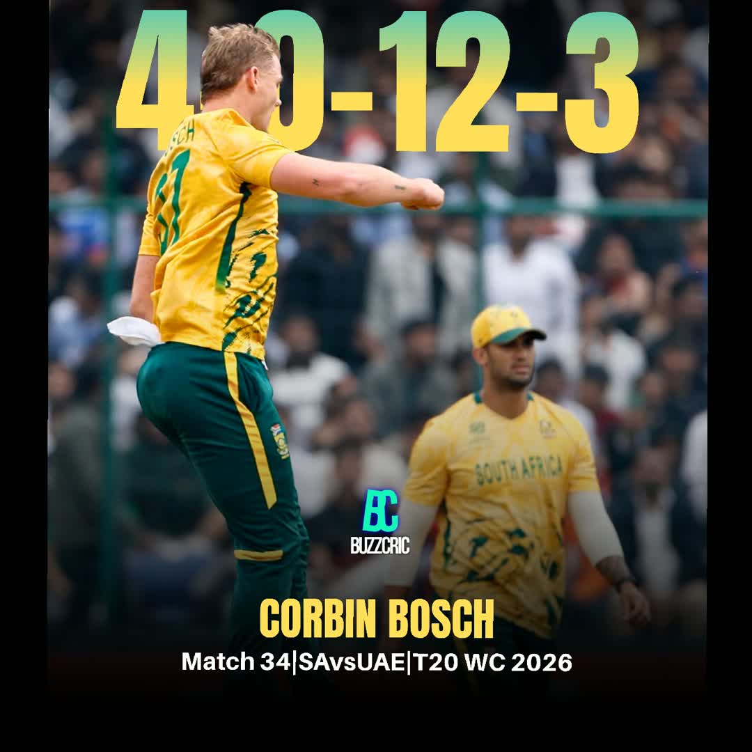Post by Buzz Cric: Wickets: 3️⃣ Economy rate: 3️⃣.00 Short of a length, fast and bouncy, and occasional slowers - Corbin Bosch may look...