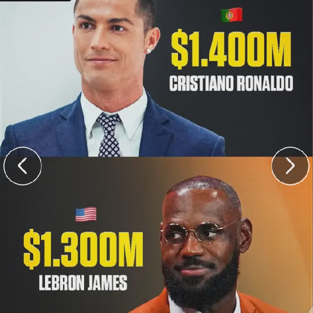 Post by Collins Jacobs: Cristiano Ronaldo vs LeBron James Networth #buzzer #sports #Daily #fyp #football #viral #soccer #basketball...