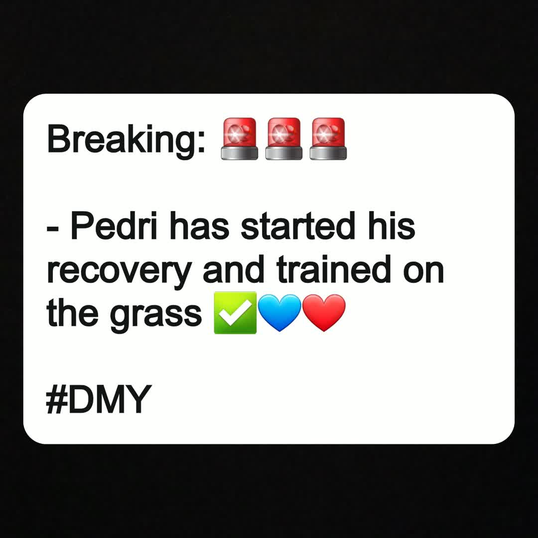 Post by Red News: Breaking: 🚨🚨🚨 - Pedri has started his recovery and trained on the grass ✅️💙❤️ #DMY #buzzer #viral #fyp #sports...