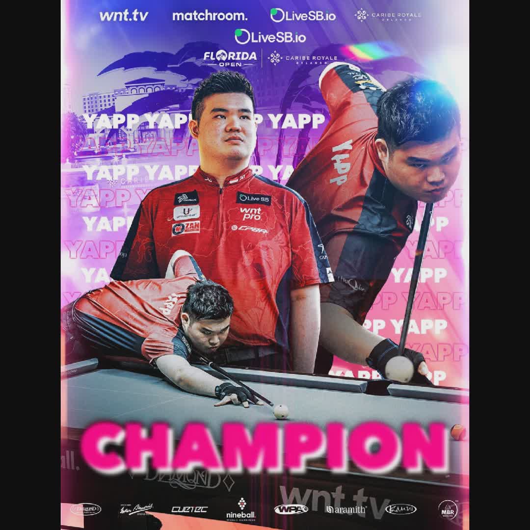 Post by Željko Petrov: ALOYSIUS YAPP 🏆 FLORIDA OPEN ⚡ #9ballpool #billiards #sports #buzzer #Daily #Game