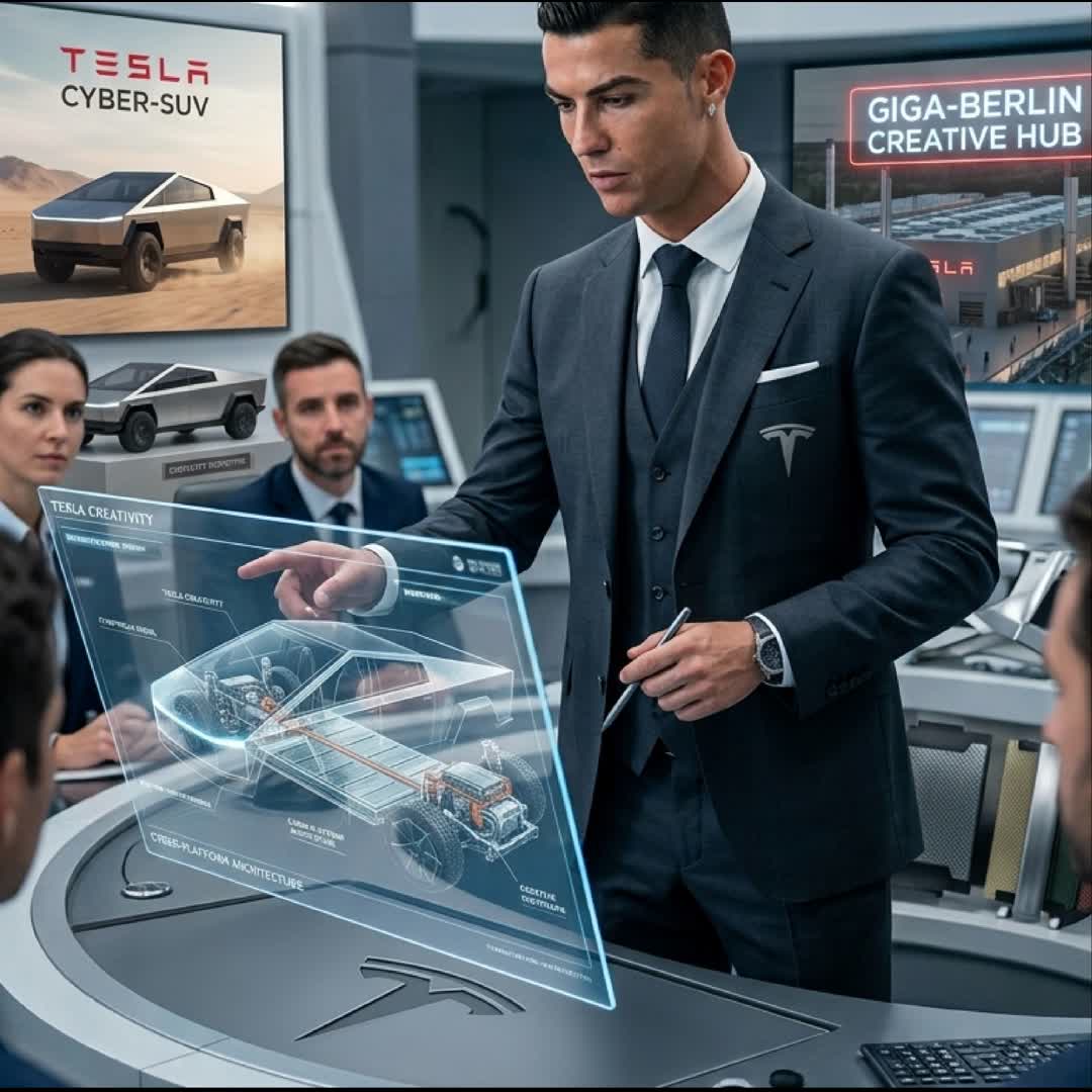 Post by Petros Mekoya: Imagin:CR7 As Chief of tesla car manufacturing company owner. He can do all.
