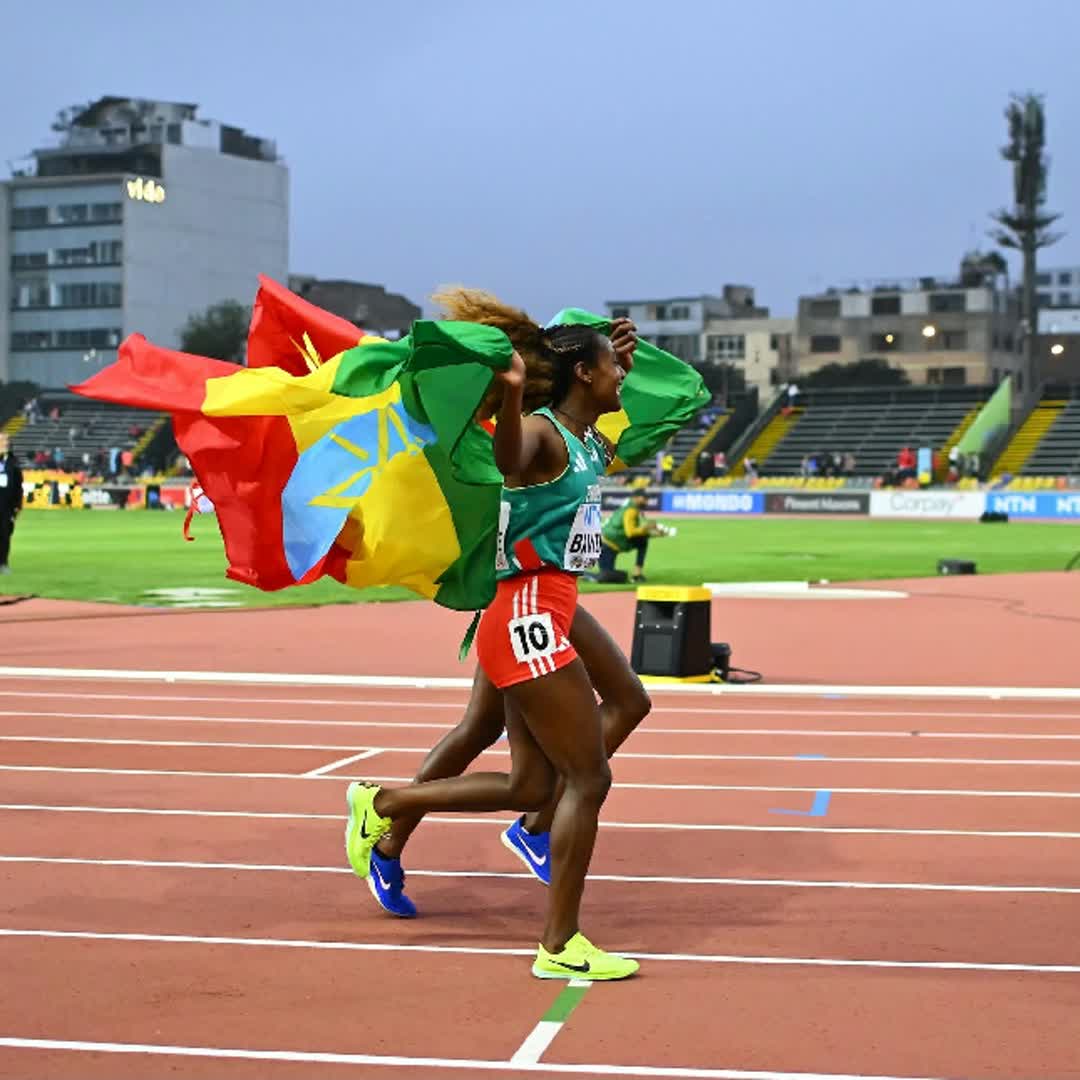 Post by Nardos Honey: All the glory goes to Ethiopia ‼️ 🇪🇹's Aleshign Baweke kicks to the 3000m gold in Lima with 8:50.32 👏 🥈 Marion...