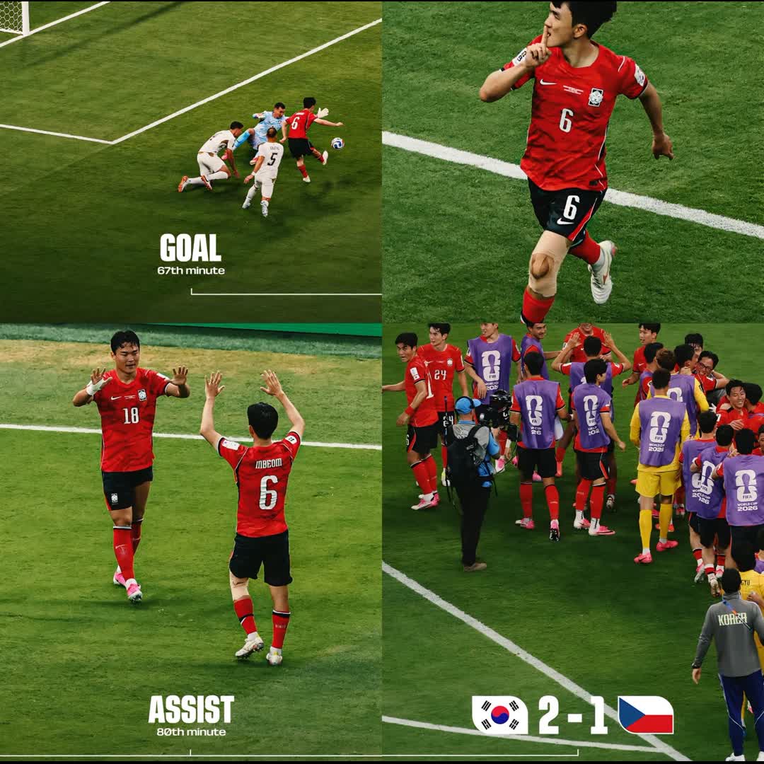 Post by footy station: 🇰🇷2 🆚1 🇨🇿 #Fifaworldcup