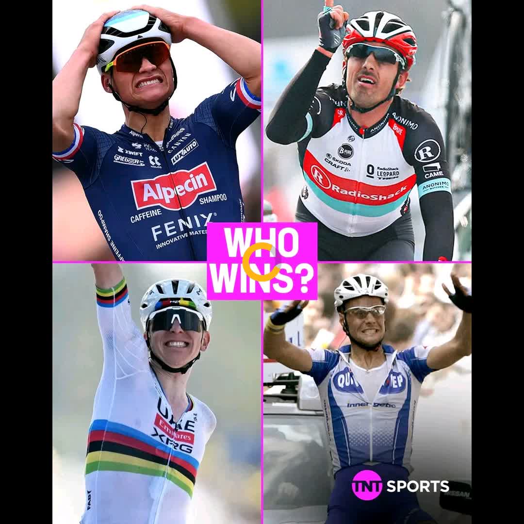 Post by Rok Planinsek: Four modern-day legends of Flanders 🙌 Tadej Pogacar, Mathieu van der Poel, Fabian Cancellara, and Tom Boonen. All...