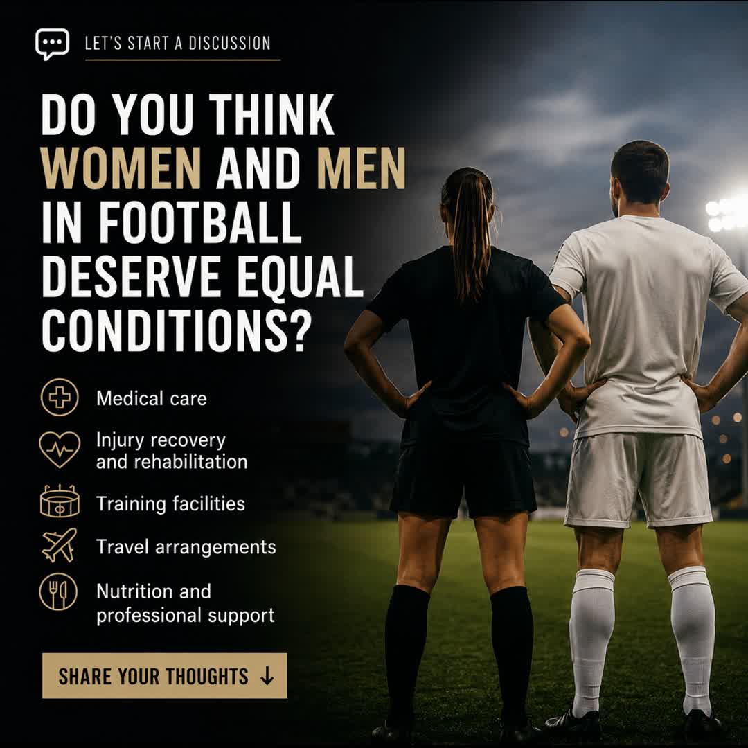 Post by Stacey Beyond The Game: Let’s start a discussion. ⚽️ Do you think women and men in football deserve equal conditions and standards when it...