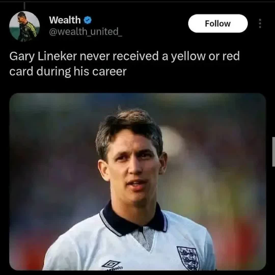 Post by Obedience Ighile: FOOTBALL UPDATES. 26TH MAY 2026. GARY LINEKER'S HIGHLIGHT. Who Never Received A Red Card Or Yellow Card During His...