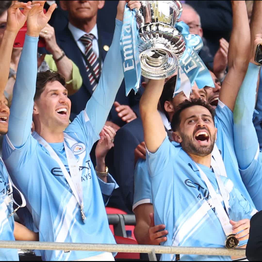 Post by Ngene Chidera: Lifting the FA Cup together in their last final for @ManCity. Leaving as legends 🩵🏆#ManCity #MCFC #EndOfAnEra...