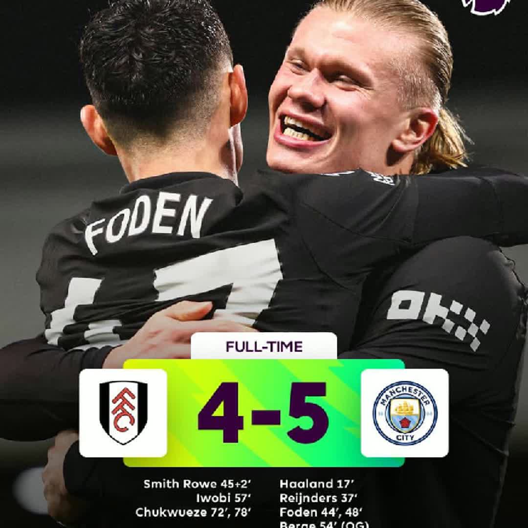 Post by Tejiri becky Otite: Goals galore as @ManCity take all three points at Craven Cottage 🤩 @kellysports @fightlife @khel9ice @emayepaul04...