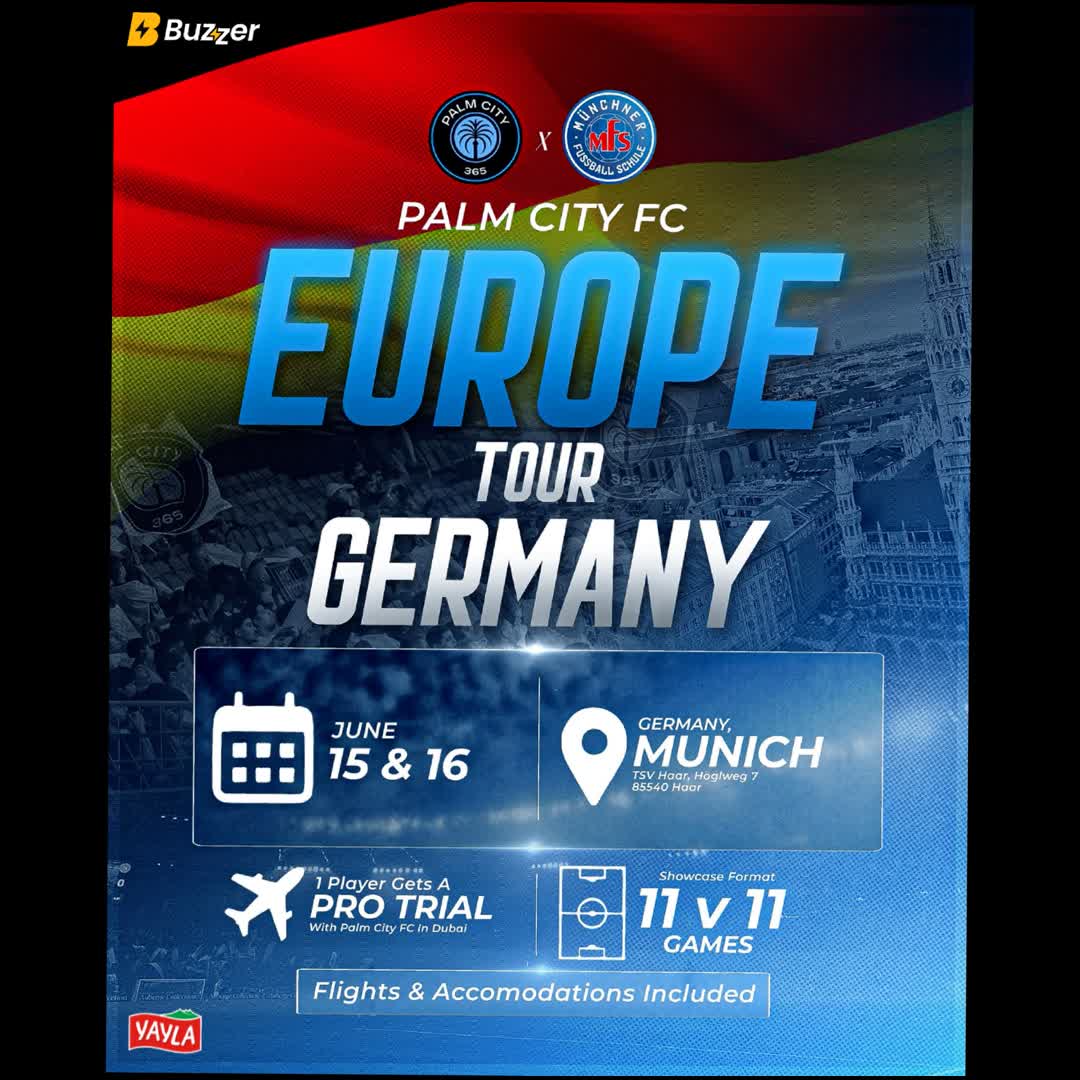 Post by Palm City: GERMANY 🇩🇪- We are coming to Munich to select one star player, flights and accommodations covered, to join on an...