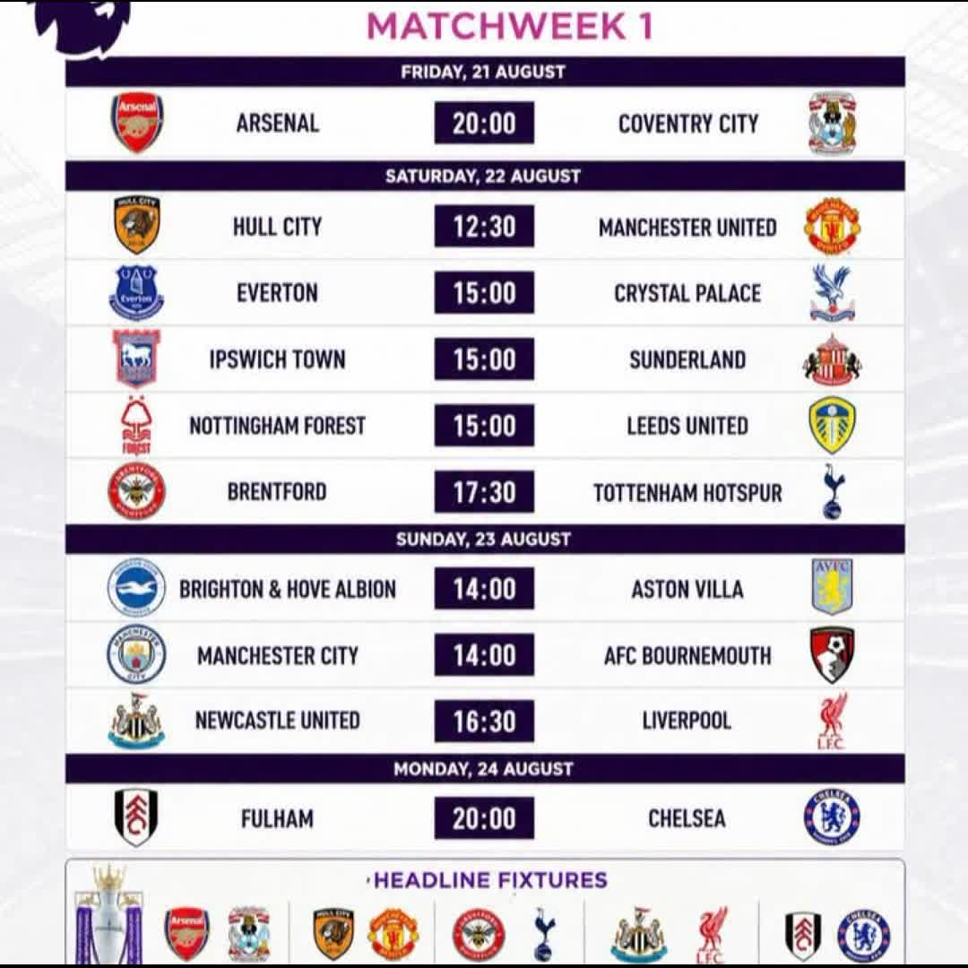 Post by Sport Sailor: 🔥 BREAKING: The fixtures for the opening weekend of the 2026/27 Premier League season have been released as the...