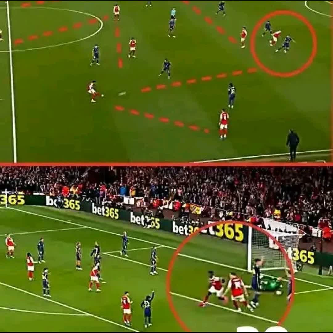 Post by Hussien Ahmed: @Masterclass passing and control Goaaaal #buzzer #viral #fyp #sports #Daily #football #arsenal_fans_page
