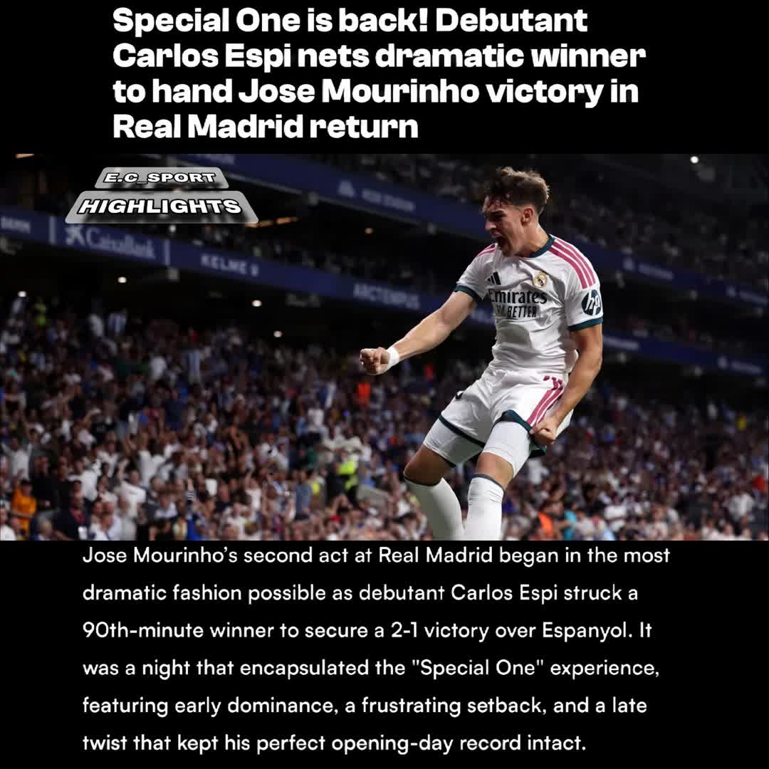 Post by SPORTS HIGHLIGHTS: Special One is back! Debutant Carlos Espi nets dramatic winner to hand Jose Mourinho victory in Real Madrid return