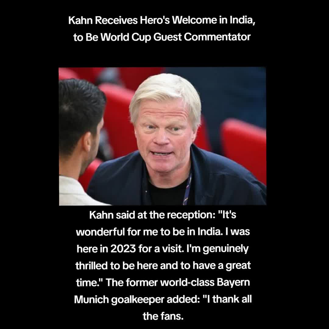 Post by SPORTS HIGHLIGHTS: Kahn Receives Hero's Welcome in India, to Be World Cup Guest Commentator #buzzer #viral #fyp #sports #Daily...
