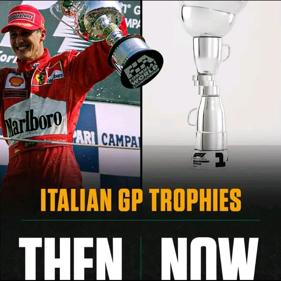 Post by 2x2 Page: 🏆 2000 vs 2026 ☕️🥣 Are you a fan of modern day F1 trophies? 🤔 The 2026 Italian Grand Prix trophy - called FRAGILE...