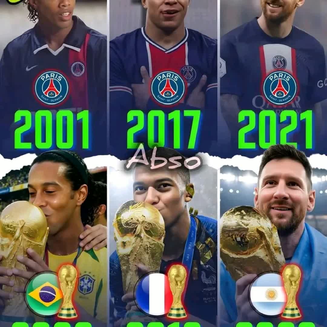 Post by Joshua Opiyo: PSG move… World Cup win right after 👀 In 2001, Ronaldinho joined PSG and a year later he was a World Cup winner...