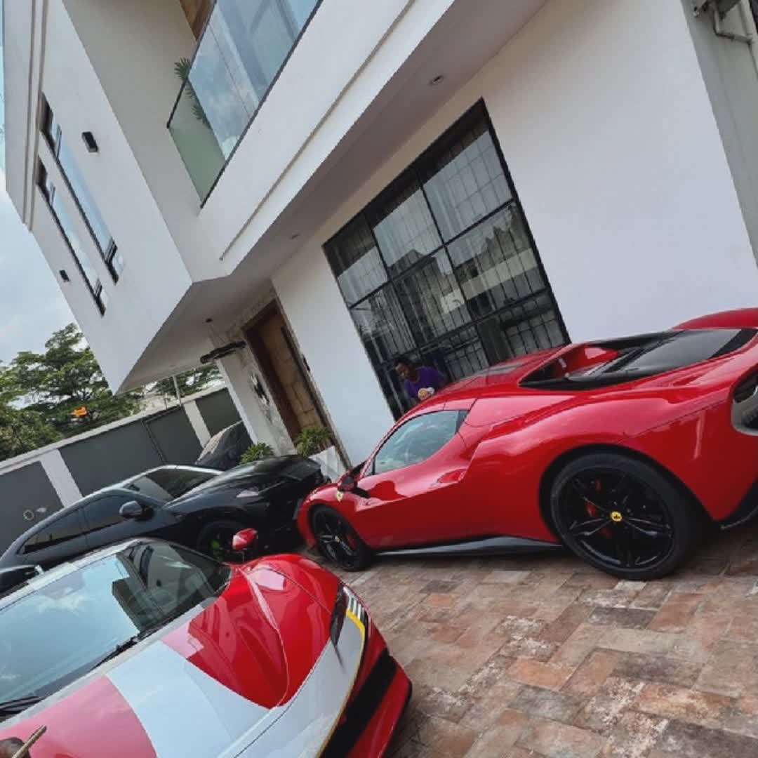 Post by Harvs Daniel: Some of Wizkid toys sitting pretty in his 2.4 Billion naira house in Ikoyi. 🏎️💨