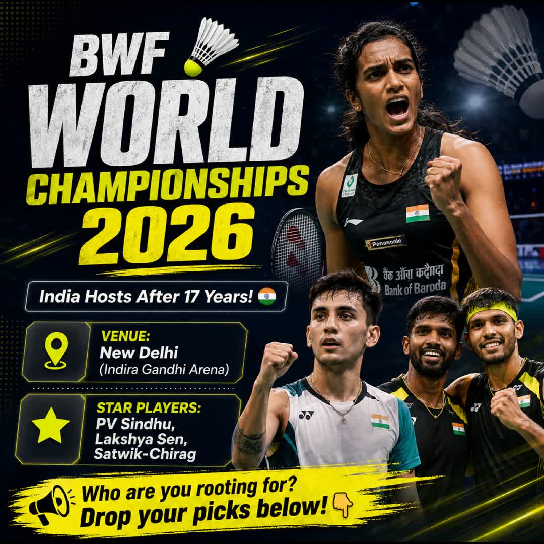 Post by Sahiba Khan: 🏸🔥 17 YEARS LATER… INDIA IS READY! 🇮🇳 The BWF World Championships 2026 are coming to New Delhi! 🌟 📍 Indira...