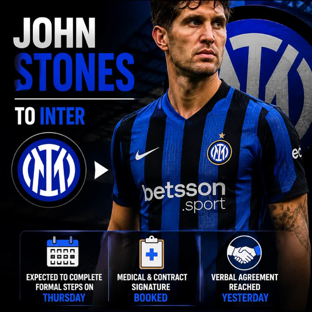 Post by MN Tuke: 🚨⚫️🔵 John Stones to Inter, here we go soon! 🇬🇧 📝 Deal set to run until June 2028. #Inter #JohnStones...