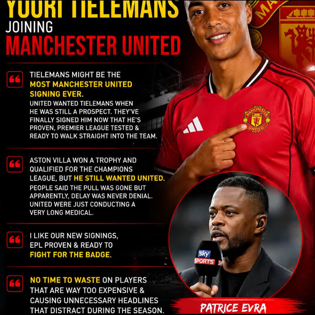 Post by MN Tuke: 🚨 Patrice Evra on Youri Tielemans to Manchester United 🔴 🗣️ “Delay was never denial.” ❤️ Premier League proven,...