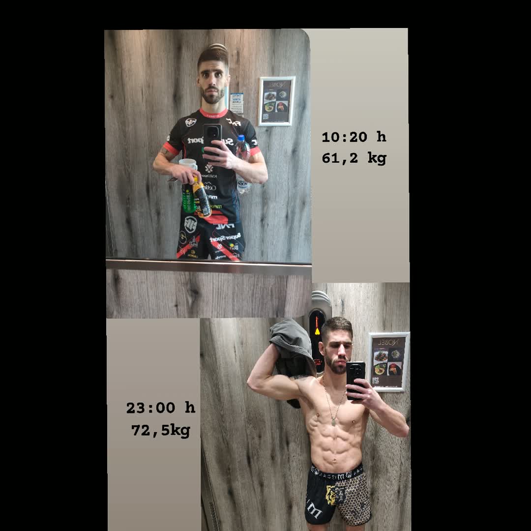Post by Nikola Djurdjev: 12h 40min after official weigh-in 💪🏻👊🏼