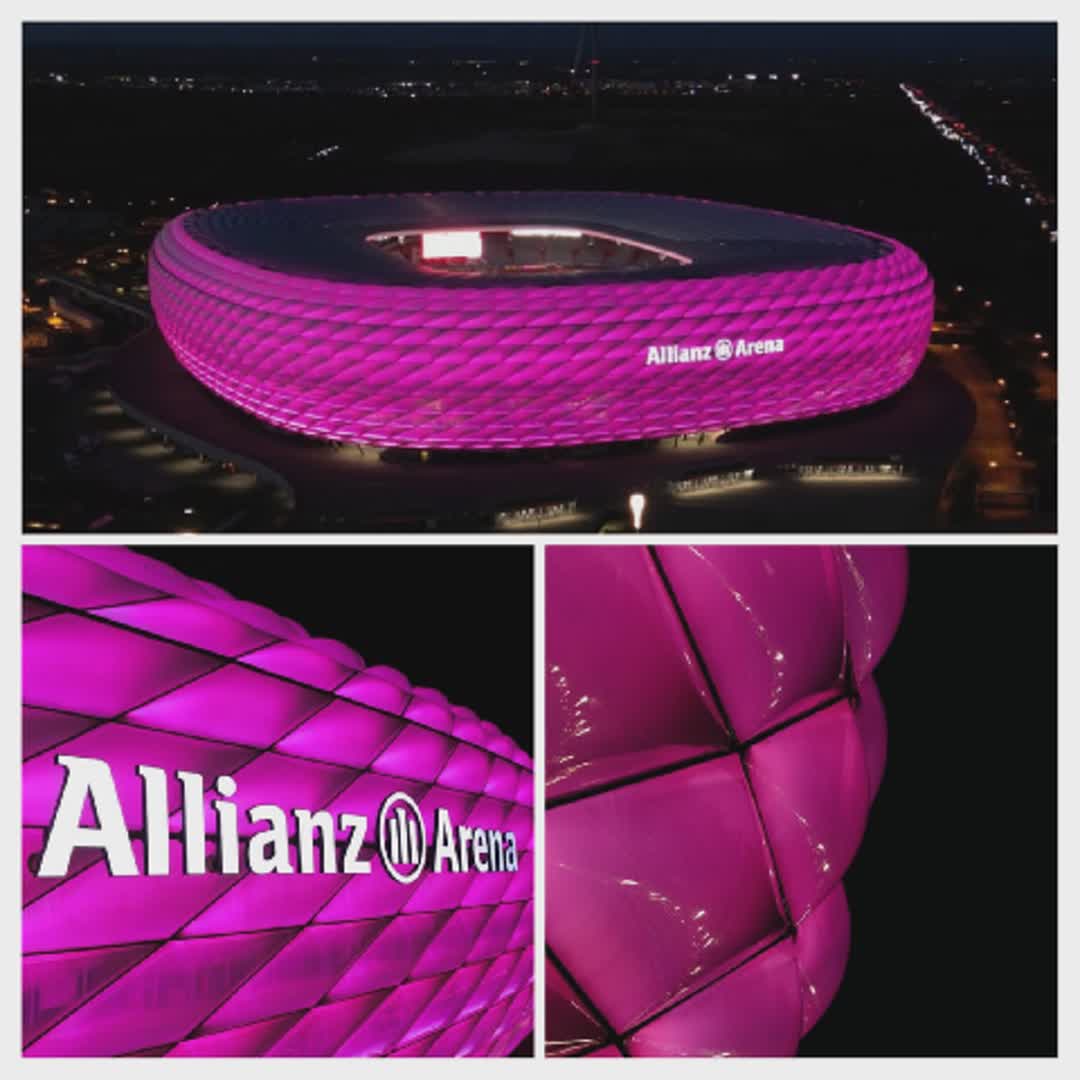 Post by Nqobile Nxumalo: The Allianz Arena was lit up in pink to support the Pink October campaign and raise awareness about breast cancer...
