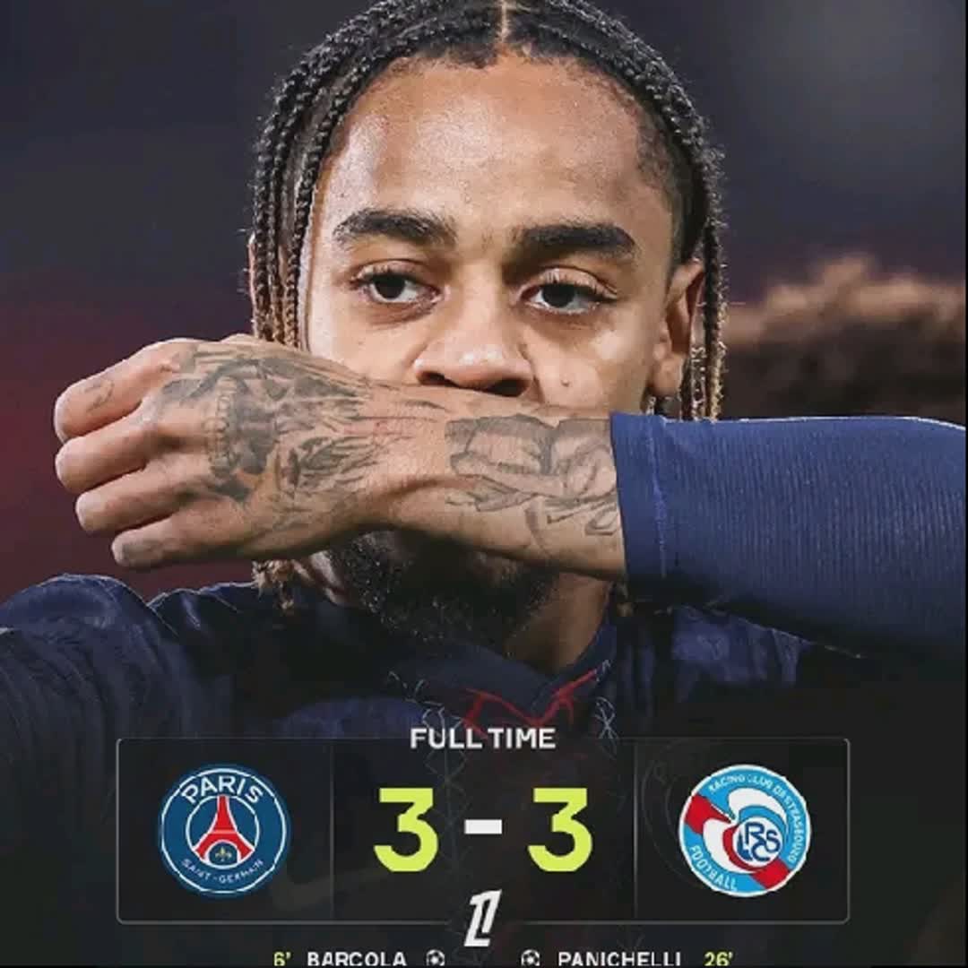 Post by Ludo Moabi: PSG clinch top spot in Ligue 1 after coming back from a goal down to draw against second-placed Strasbourg 🤩🍿...