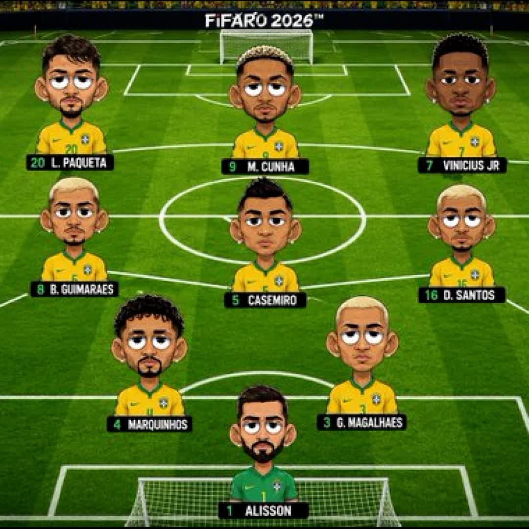 Post by American Sports: Brazil’s @FiFARO26 lineup is looking scary good🇧🇷 This squad has the perfect mix of creativity, balance and elite...