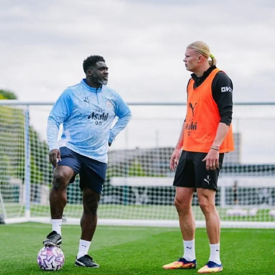 Post by Football Live 24/7: ⚪️💙 Kolo toure said he has been helping Erling Haaland this season with his experience as a defender on how to...
