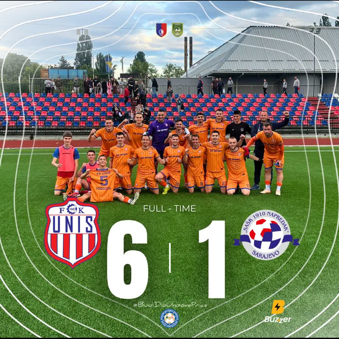 Post by Fudbalski klub UNIS: Šest golova, tri boda i odlična partija ekipe! FK UNIS je savladao SAŠK Napredak rezultatom 6:1 ⚽️ Strijelci: Murga...