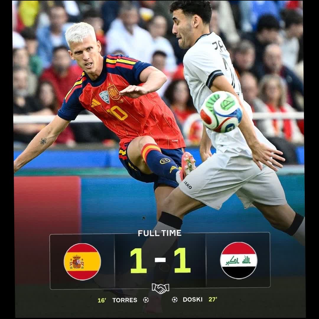Post by Charles Nwokolo: Spain's preparation for the 2026 World Cup gets off to a slightly rocky start with a draw with Iraq 😮🤝