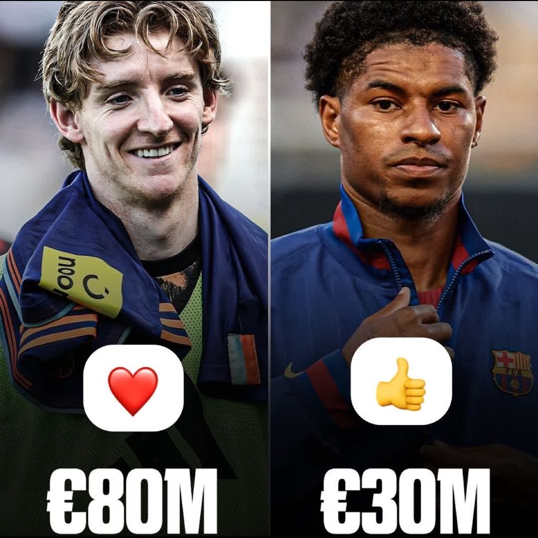 Post by Charles Nwokolo: The price Barcelona would have to pay to secure either Anthony Gordon or Marcus Rashford on permanent deals 👀...