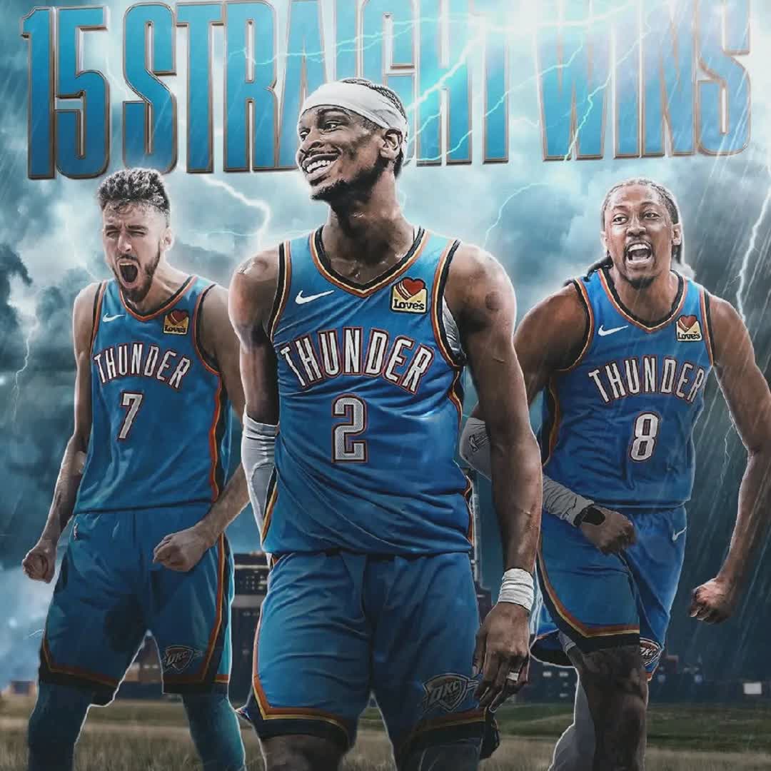 Post by Sports GT: Oklahoma City Thunder have WON 15 STRAIGHT ⚡️😤 @buzzer_fan_official #buzzer #sports #fyp #basketball #Game #reels...