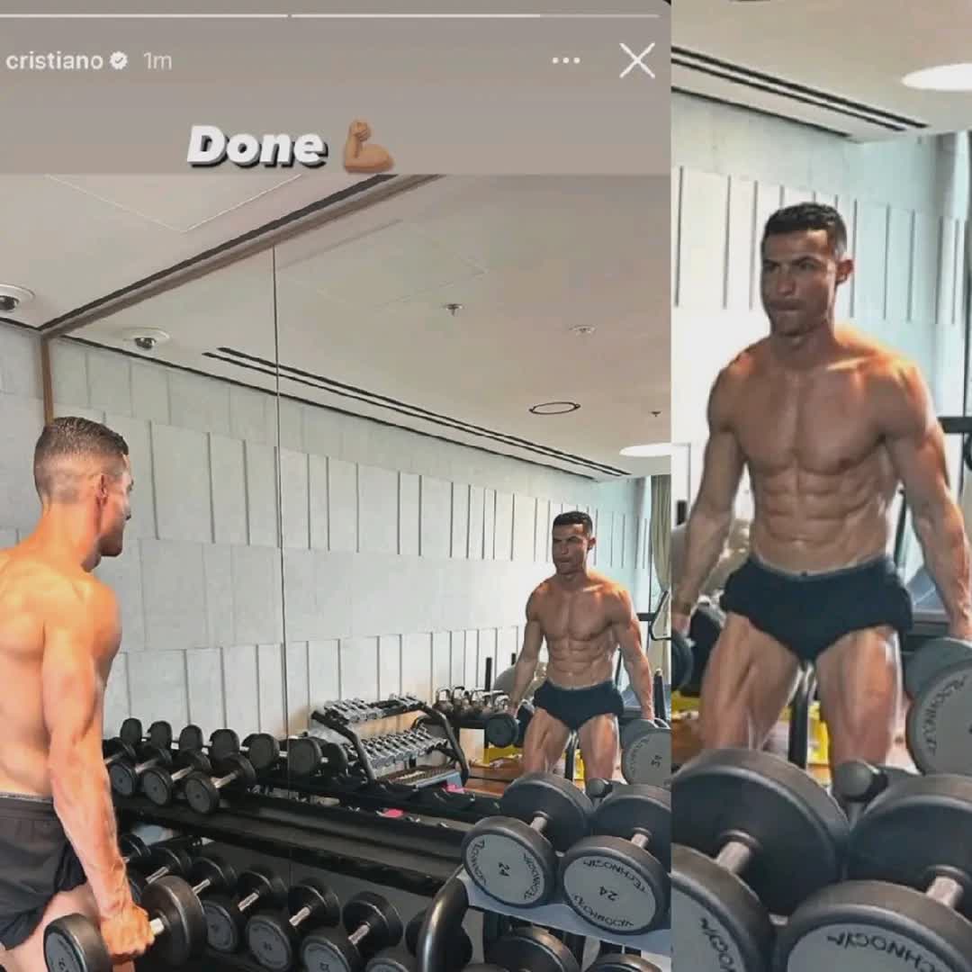 Post by Yulian Potes: Cristiano Ronaldo asiendo ejercicio grande goat