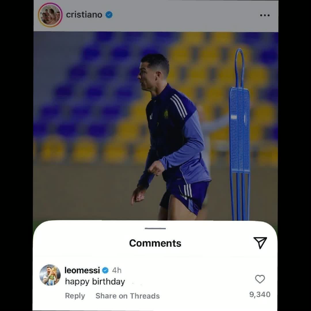 Post by World Goal: .🚨 𝗕𝗥𝗘𝗔𝗞𝗜𝗡𝗚: Leo Messi wishes Cristiano Ronaldo a Happy Birthday! The headline everyone’s waiting to see...