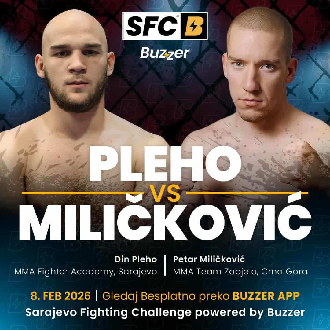 Post by Buzzer Fan: 🔥 SFC 5 MAIN EVENT Din Pleho 🆚 Petar Miličković 📅 Sunday, February 8 🎥 EXCLUSIVELY on Buzzer Arena! 💥 Don't...