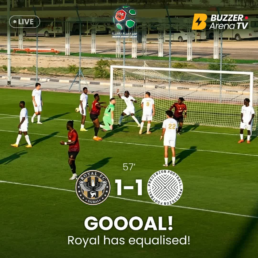 Post by Buzzer Fan: Royal FC scored an equalizer at 57th minute! 🙌🏻 More action awaits you on Buzzer Arena TV! Don't miss it! #royalfc...