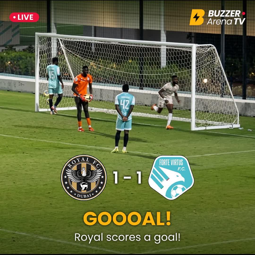 Post by Buzzer Fan: GOAL ⚽🔥 Royale FC finds the net and makes it 1–1 against Forte Virtus FC! Back in the game — everything to play...