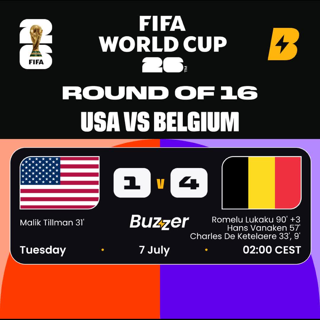 Post by Buzzer Fan: 🇺🇸 USA vs Belgium 🇧🇪 Red Devils rampant! Belgium blowout the USMNT to book a Quarter-Final spot! 🇺🇸🇧🇪...