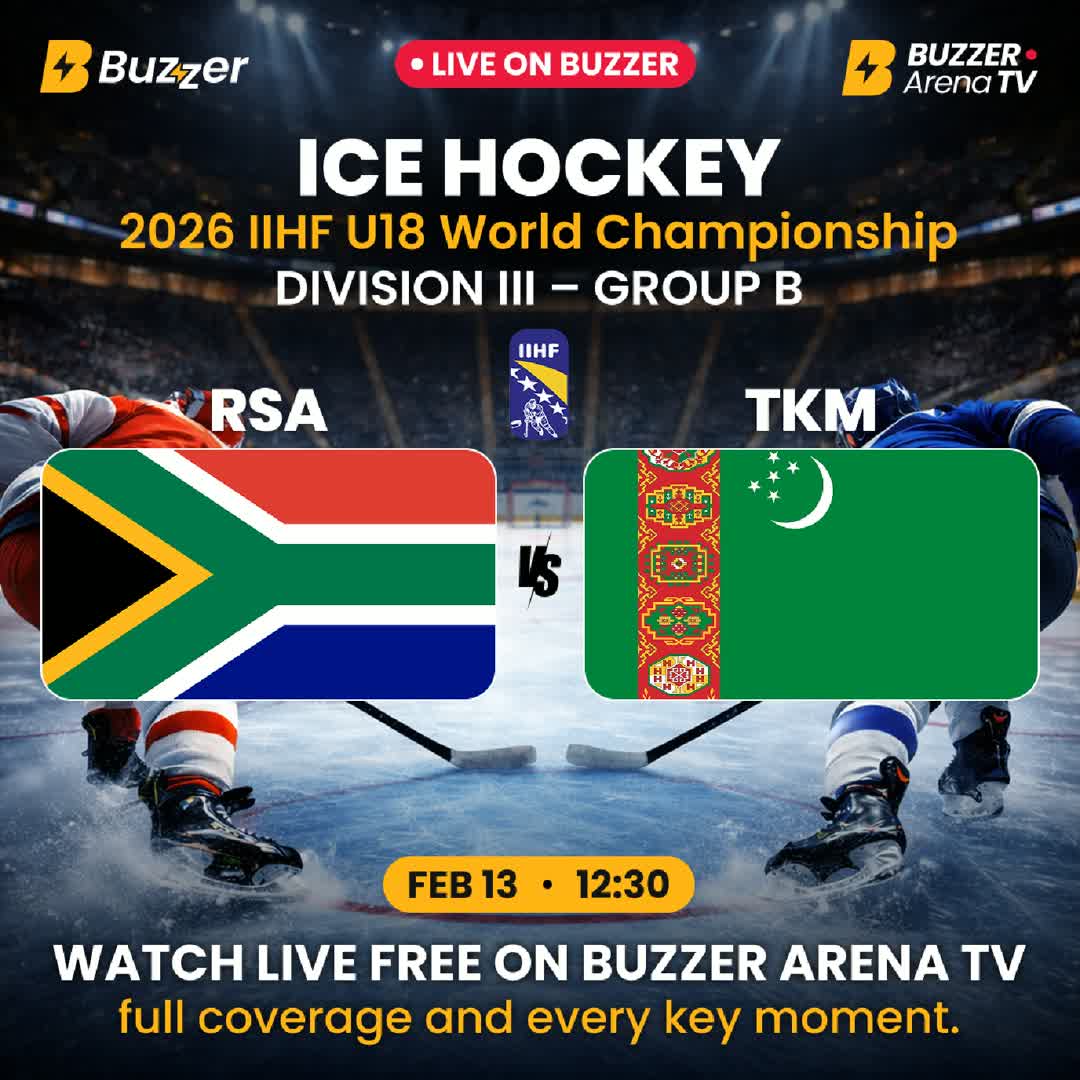 Post by Buzzer Fan: 🚨 ICE HOCKEY LIVE ON BUZZER 🚨 🏒 RSA 🇿🇦 vs TKM 🇹🇲 📅 13 February | 🕒 12:30 CET, GMT +1 📍 Ledena Dvorana...
