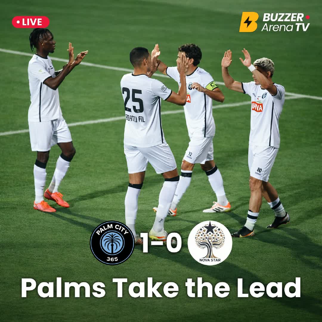 Post by Buzzer Fan: GOAL ⚽🔥 FC Palm City strikes first against Nova Star SC! What a moment — the crowd comes alive! 💥🙌 #PalmCityFC...