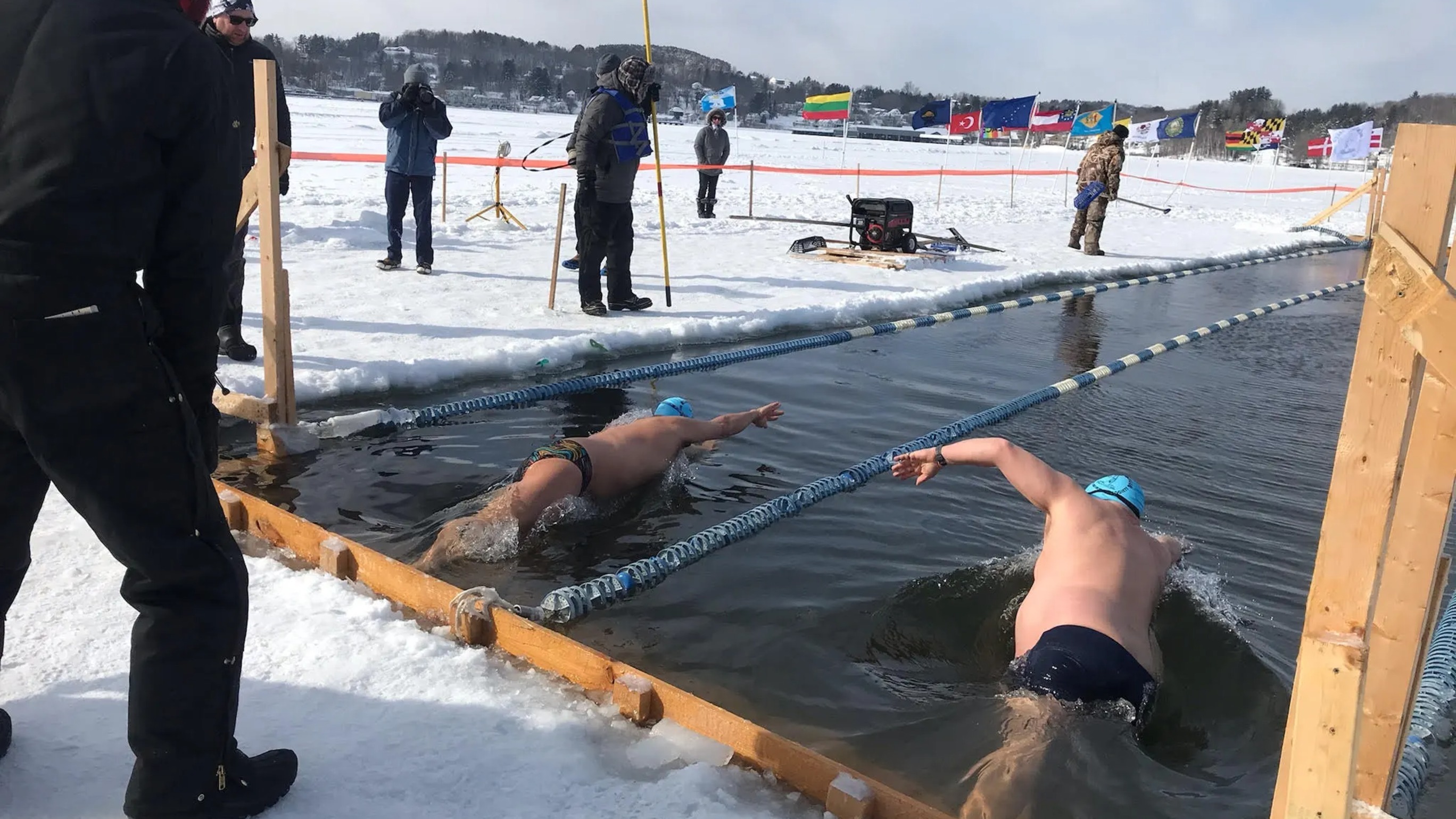 The Sport Where Athletes Swim Through Actual Ice