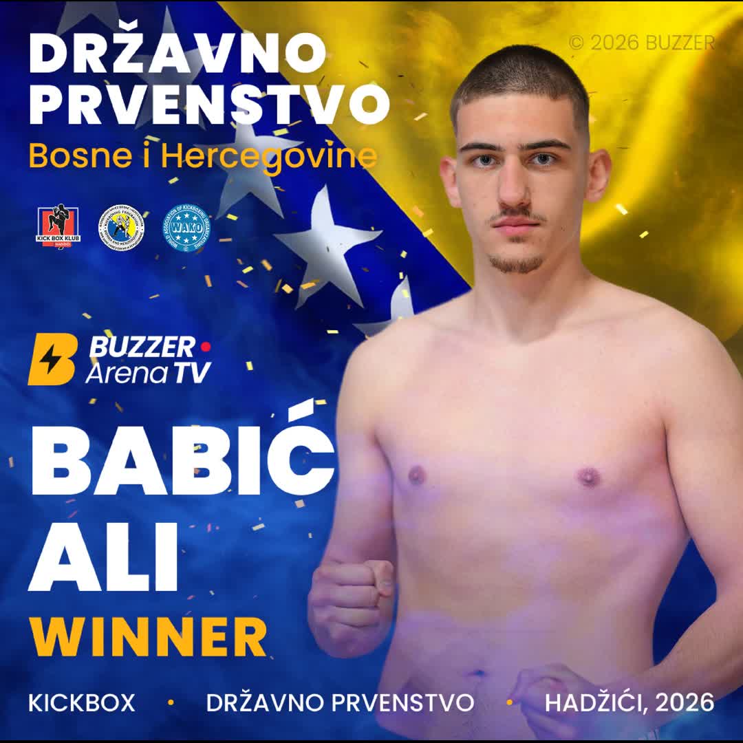 Post by Buzzer Fan: Čestitamo Babić Aliju na osvojenom Državnom prvenstvu BiH u kategoriji -86 kg full contact 👏🏻 #kickboxing #bih...
