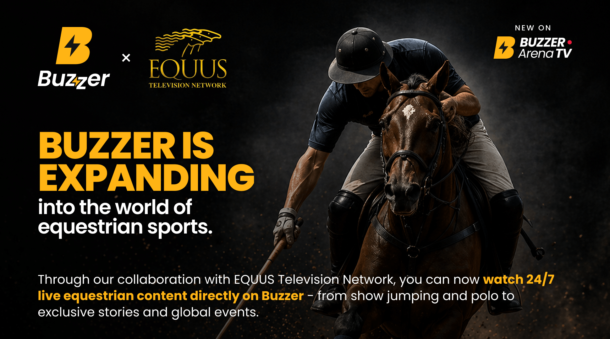 EQUUS Television and Buzzer Launch 24/7 Equestrian Sports Streaming on Buzzer Arena TV