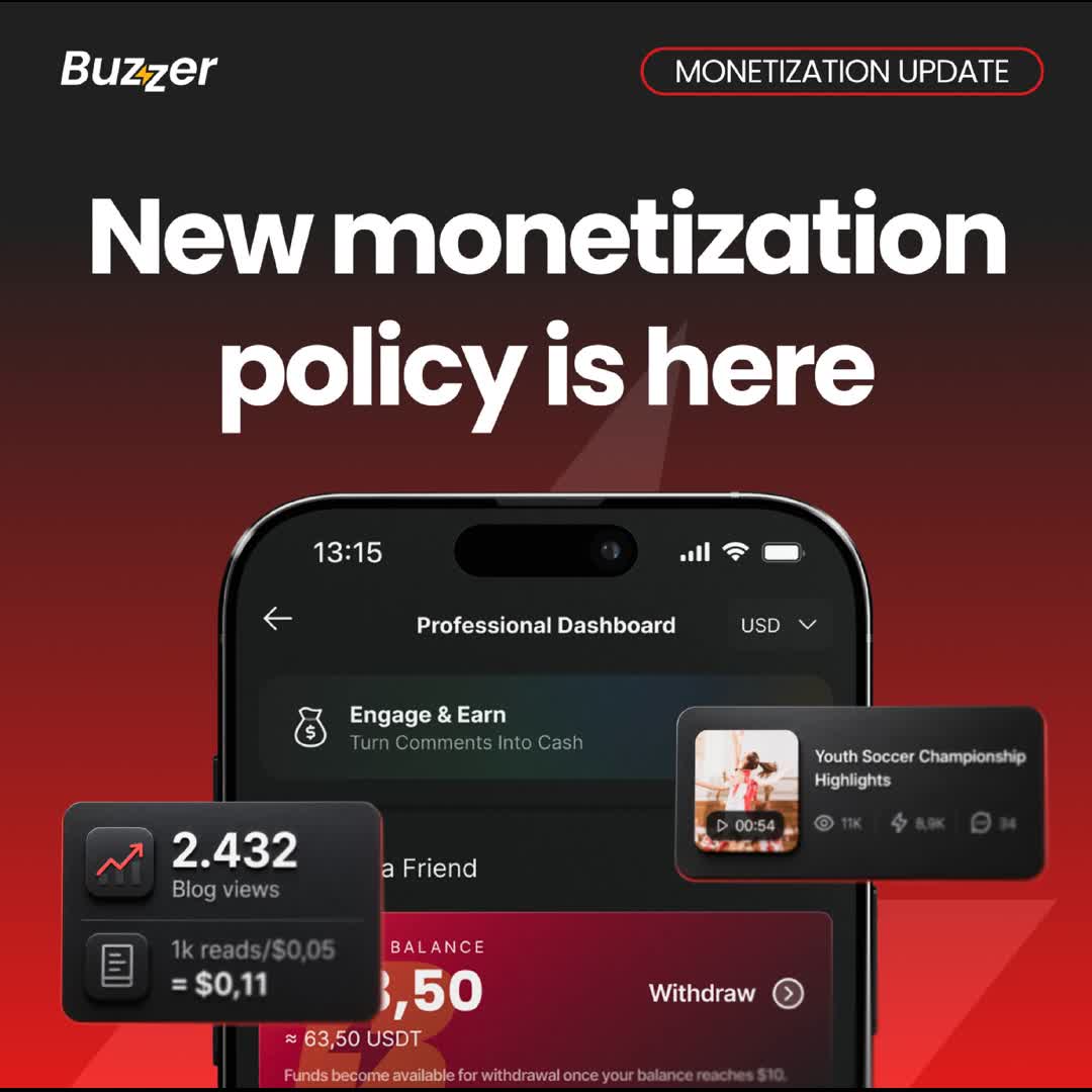 Post by Buzzer Fan: 🚨 MONETIZATION POLICY UPDATE 🚨 Buzzer is entering a new chapter. We're shifting from volume to value, rewarding...