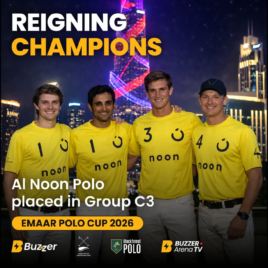 Post by Buzzer Fan: Reigning champions. Same hunger. New challenge. 🏆🐎 #EmaarPoloCup2026 #AlNoonPolo #ReigningChampions
