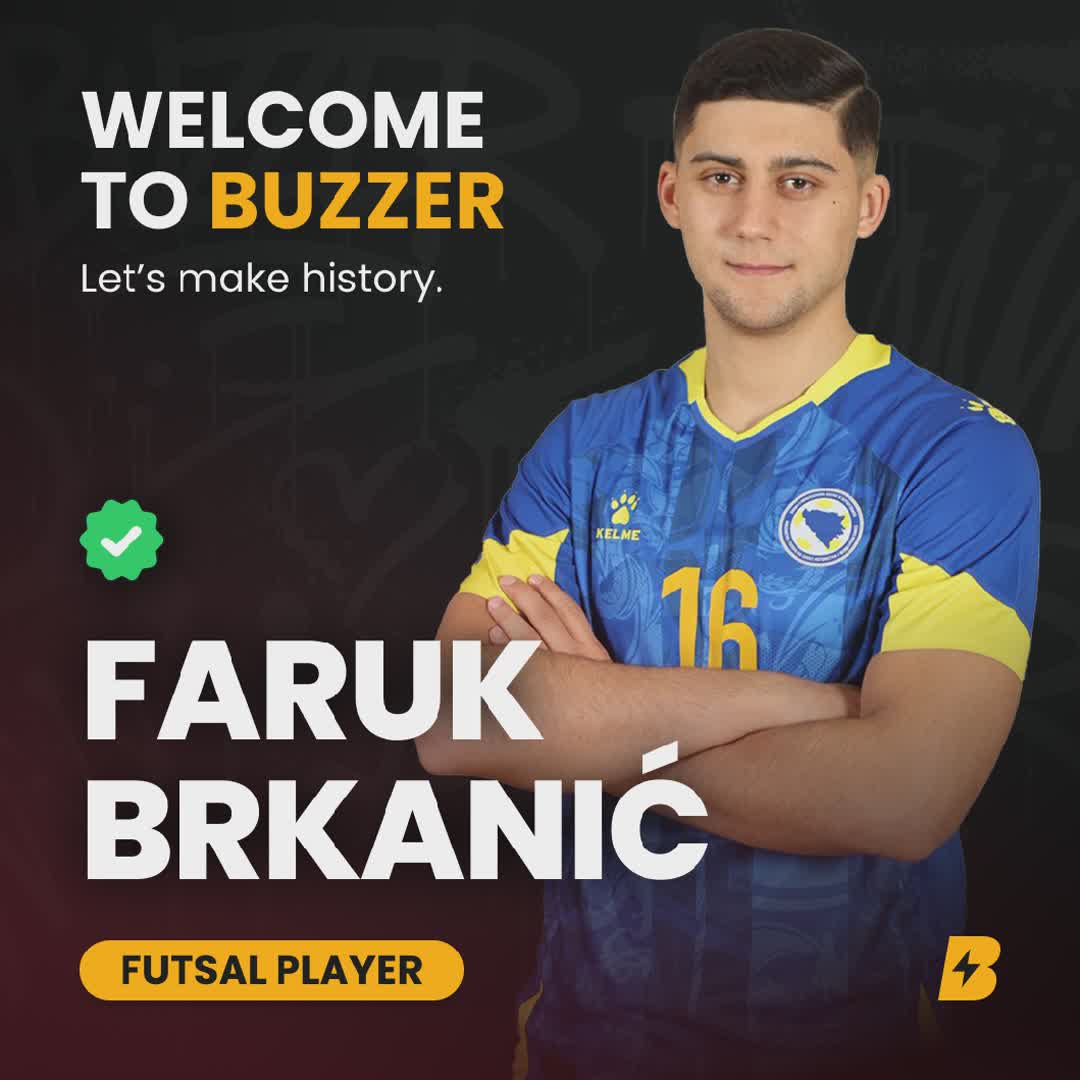 Post by Buzzer Fan: 🚨⚽ Welcome Faruk Brkanić to Buzzer! 🌍🔥 Faruk Brkanić is a Bosnian futsal forward currently playing for MNK...